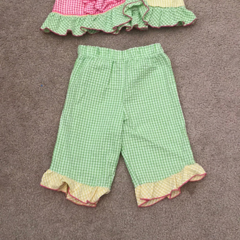 Flamingo Gingham 2 piece set - Picture 3 of 3